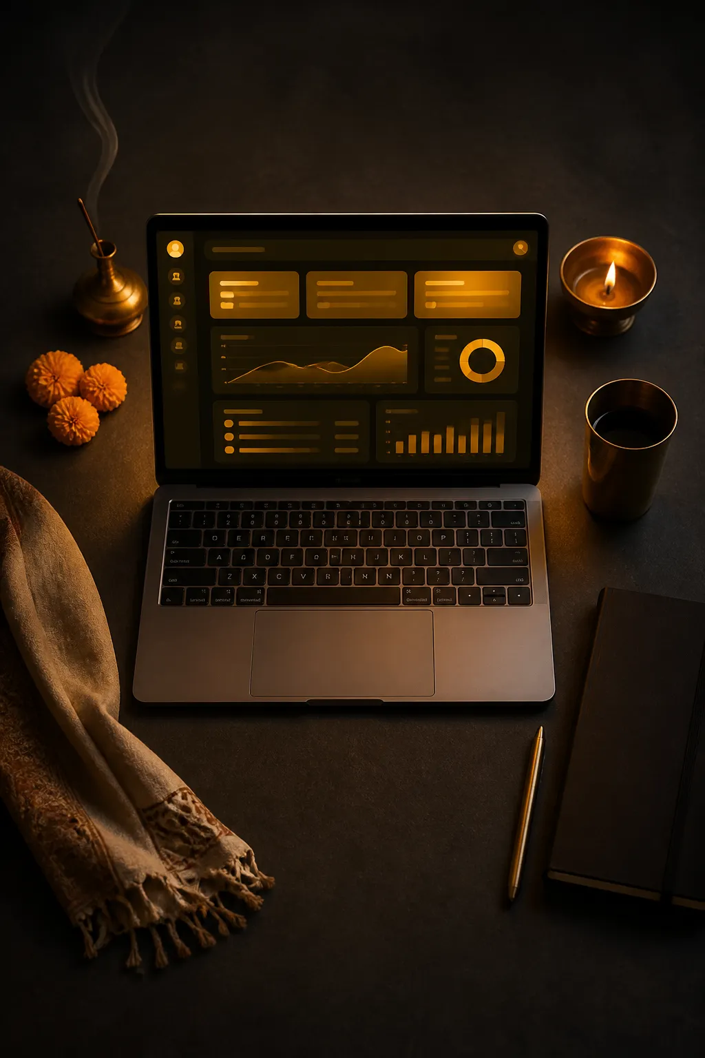 AI dashboard showing website builder and content studio tools